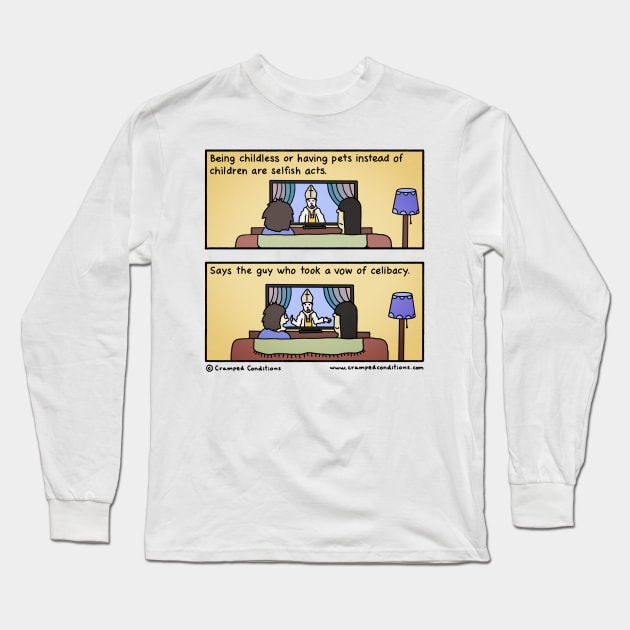 Pope Francis Long Sleeve T-Shirt by crampedconditions